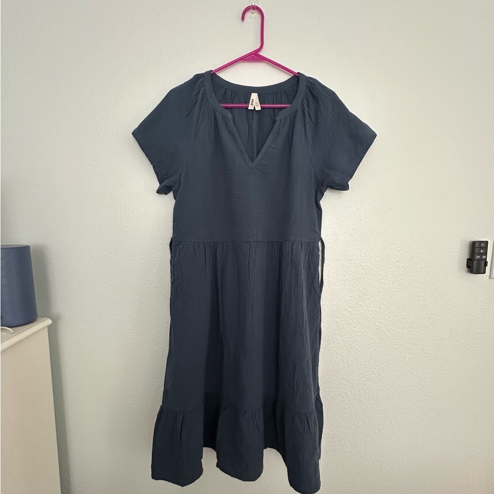 NEW Pact Navy Midi Dress 100% Cotton